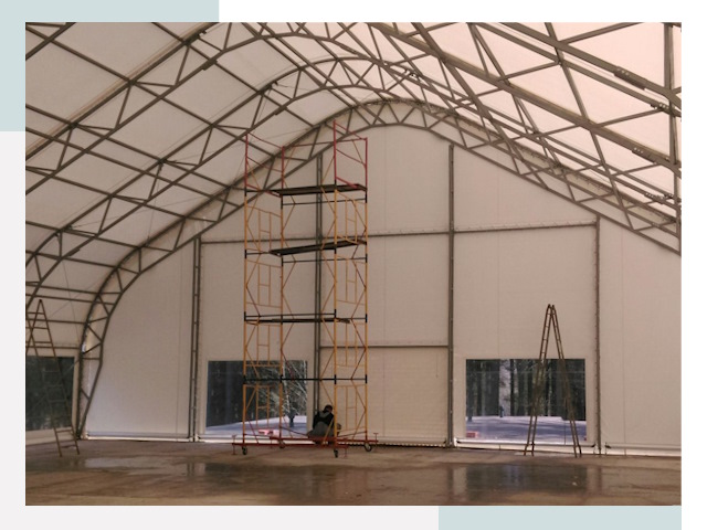 Шатровые ангары в Камышине